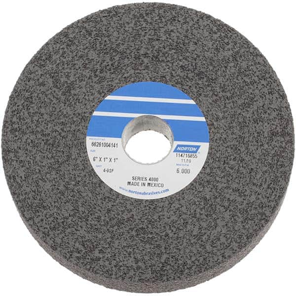 NORTON 6 Diam, 1 Face Width, 1 Center Hole, Fine Grade, Silicon Carbide Deburring Wheel