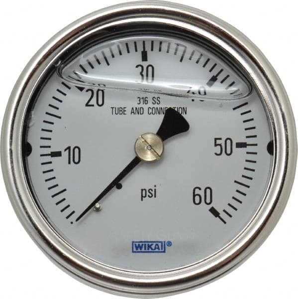 WIKA 21/2 Dial, 1/4 Thread, 060 Scale Range, Pressure Gauge