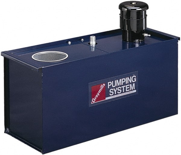 GRAYMILLS 10 Gallon Tank Capacity, 1/4 Nozzle Diam, 4 Coolant Line, 18 Gauge Steel Tank, Flexible Nozzle, Flood Coolant System