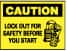 NMC Caution Lock Out for Safety Before You Start, 10 Long x 14 Wide, Rigid Plastic Safety Sign
