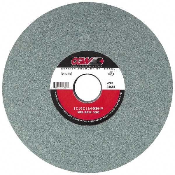 CGW ABRASIVES 7 Diam x 11/4 Hole x 1 Thick, I Hardness, 100 Grit Surface Grinding Wheel