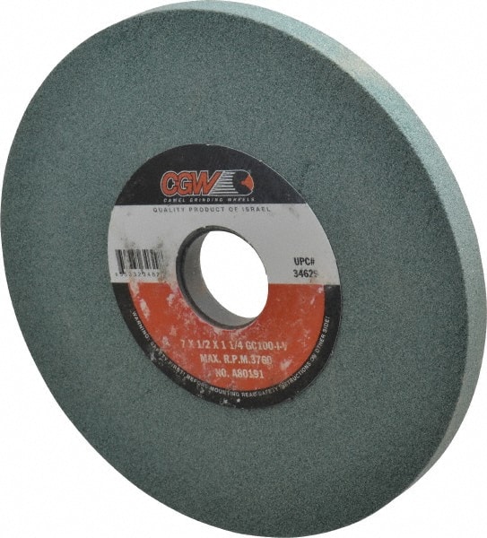 CGW ABRASIVES 7 Diam x 11/4 Hole x 1/2 Thick, I Hardness, 100 Grit Surface Grinding Wheel