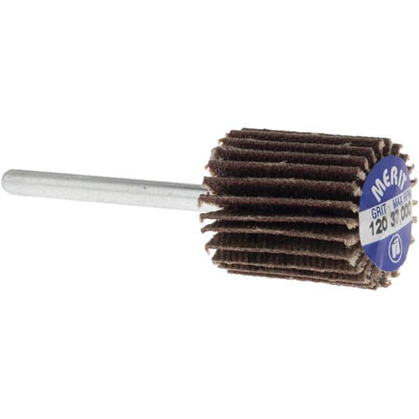 MERIT ABRASIVES 5/8 Diam x 3/4 Face Width, Fine Aluminum Oxide Coated Mounted Flap Wheel