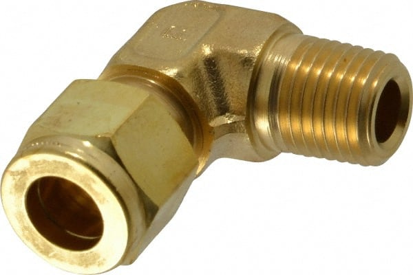PARKER 3/8 Tube OD x 1/4 MPT Brass Compression Tube Male Elbow