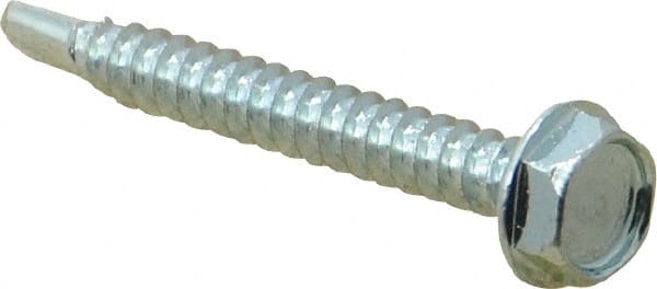 MSC INDUSTRIAL #10, Hex Washer Head, Hex Drive, 11/2 Length Under Head, #3 Point, Self Drilling Screw