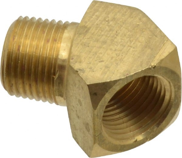 EATON 3/8 Male Thread x 3/8 Female Thread, Brass Industrial Pipe 45&deg; Street Elbow