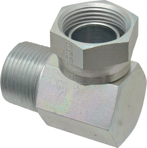 WEATHERHEAD 1 111/2 Male Thread x 1 111/2 Female Thread, Steel Industrial Pipe 90&deg; Elbow Adapter