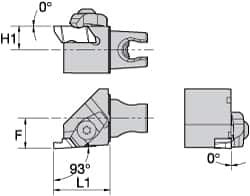 KENNAMETAL Size KM25, 30mm Head Length, 16mm Ctr to Cutting Edge, Right Hand Modular Grooving Cutting Head