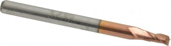 ACCUPRO 3/32, 3/16 LOC, 1/8 Shank Diam, 11/2 OAL, 3 Flute, Solid Carbide Square End Mill