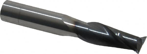 SGS 3/8, 1 LOC, 3/8 Shank Diam, 21/2 OAL, 2 Flute, Solid Carbide Square End Mill