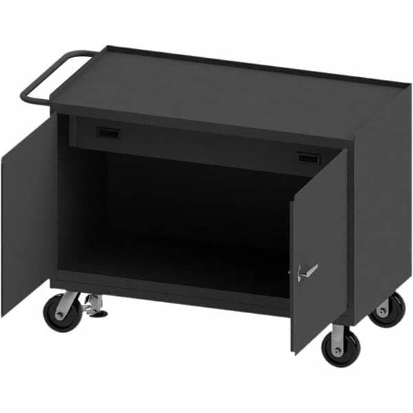 DURHAM MANUFACTURING Mobile Bench Cabinet, steel, floor lock