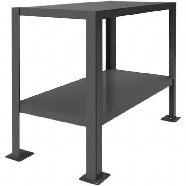 DURHAM Stationary Work Benches, Tables; Type: Machine Work Table ; Top Material: 16 Gauge Steel ; Width (Inch): 241/8 ; Depth (Inch): 181/8 ; Maximum Height (Inch): 241/8 ; Load Capacity (Lb.): 1,500.000