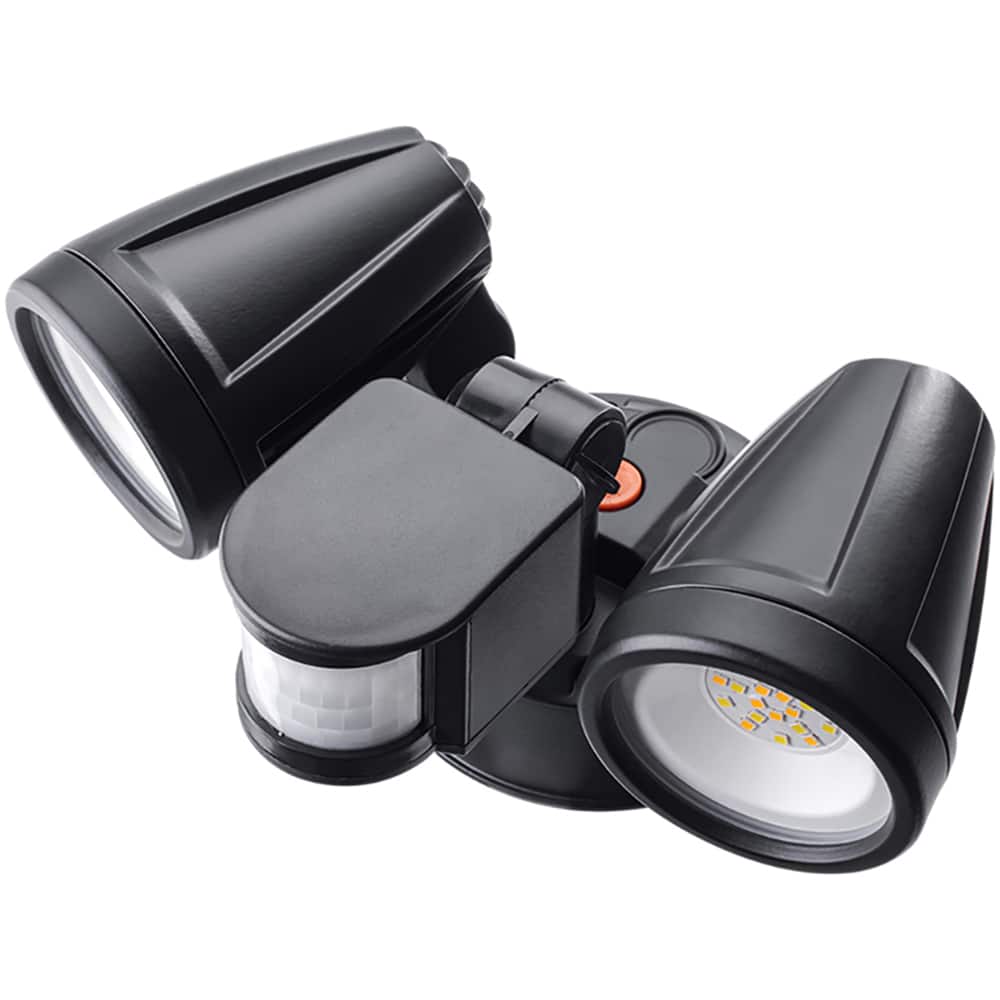 PHILIPS Motion Sensing Light Fixtures; Detection Angle: 180 ; Number of Heads: 2 ; Detection Distance (Feet): 30 ; Lamp Type: Integrated LED ; Mounting Type: Wall Mount ; Housing Material: Polycarbonate