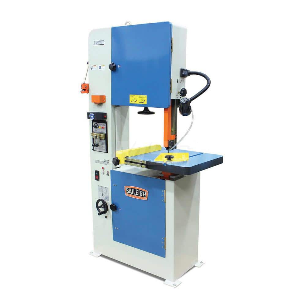 BAILEIGH Vertical Bandsaws; Drive Type: Variable Speed Pulley ; Throat Capacity (Inch): 177/8 ; Height Capacity (Inch): 10 ; Phase: 1 ; Blade Width (Inch): 1/8 to 5/8 ; Blade Speeds (SFPM): 90 to 1400