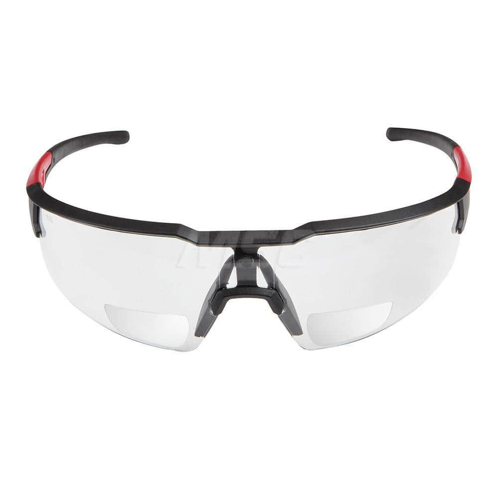 MILWAUKEE TOOL Magnifying Safety Glasses; Diopter: 3 ; Lens Coating: Scratch Resistant; AntiFog ; Frame Type: HalfFramed ; Frame Style: HalfFramed ; Frame Color: Black ; Frame Material: Plastic