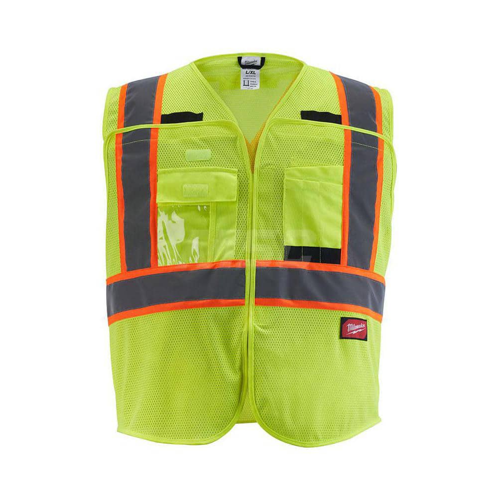 MILWAUKEE TOOL High Visibility Vests; Vest Style: Breakaway ; Front Closure: Zipper ; Material: Polyester ; Closure Type: Zipper ; Color: Yellow ; Size: Small/Medium