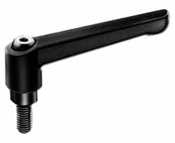 J.W. WINCO 5/1618, 0.53 Hub Diam, Fiber Reinforced Technopolymer Plastic (Metal Insert) Threaded Stud Adjustable Clamping Lever