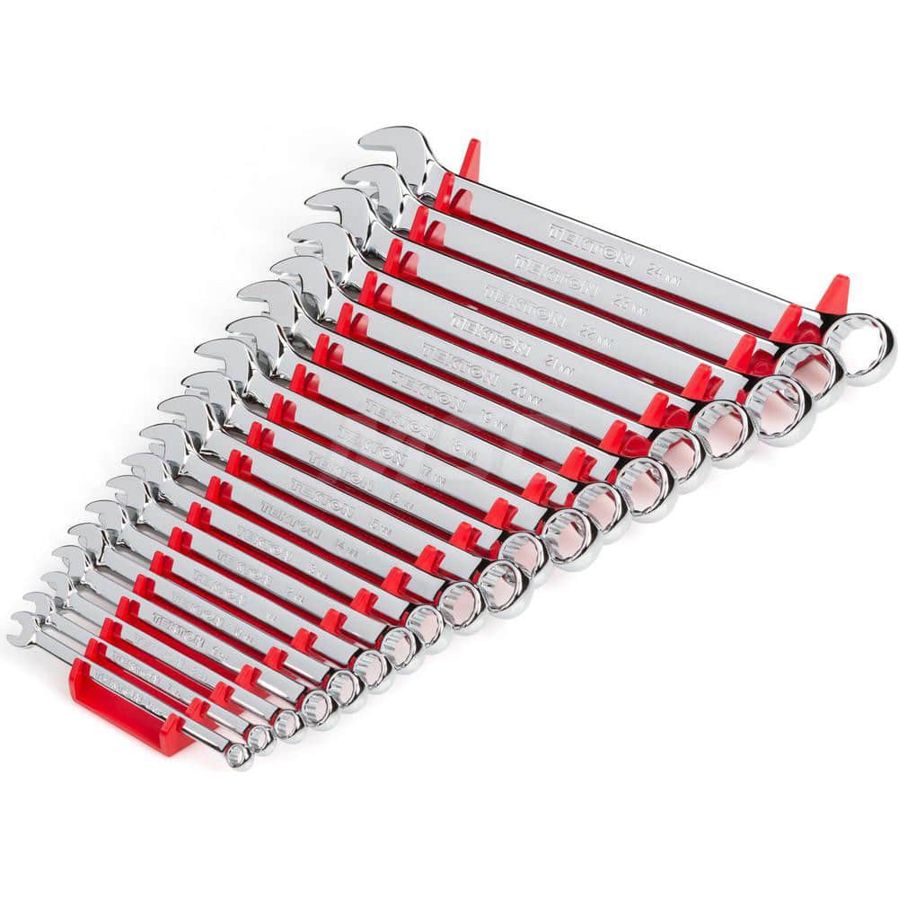 TEKTON Wrench Sets; Tool Type: Combination Wrench ; System of Measurement: Metric ; Size Range: 6.0 24.0 ; Number of Pieces: 19.000 ; Finish/Coating: Chrome