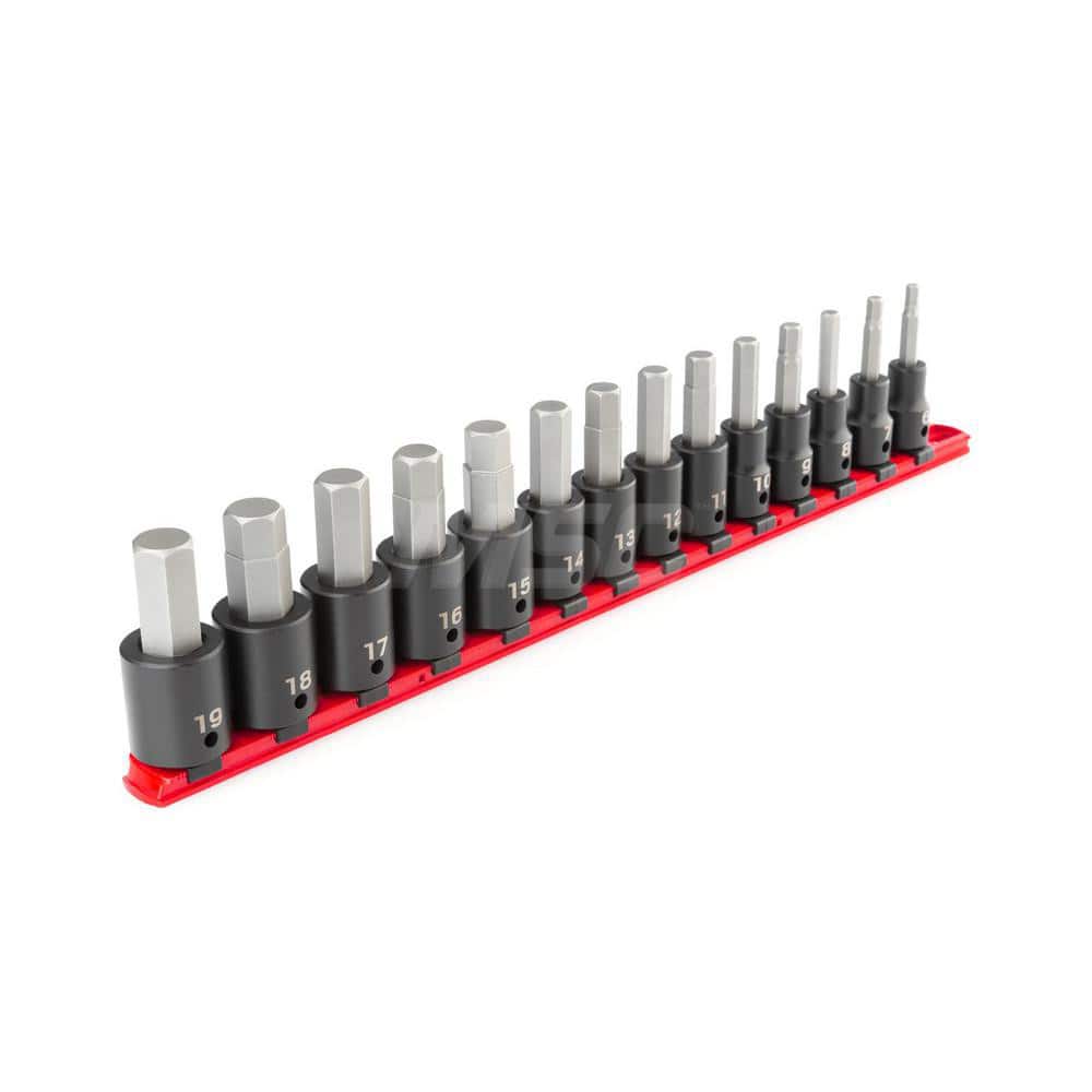 TEKTON Socket Sets; Drive Size: 1/2 ; Minimum Size (mm): 6.00 ; Maximum Size (mm): 19.00 ; Tool Type: Impact; Hex ; Number of Pieces: 14.000 ; Number of Points: 6