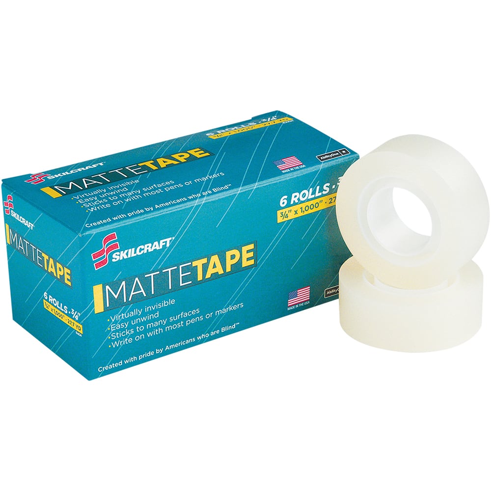 AbilityOne Skilcraft Desktop Transparent Tape PrePacks Matte Finish 3/4 x 1000 Matte