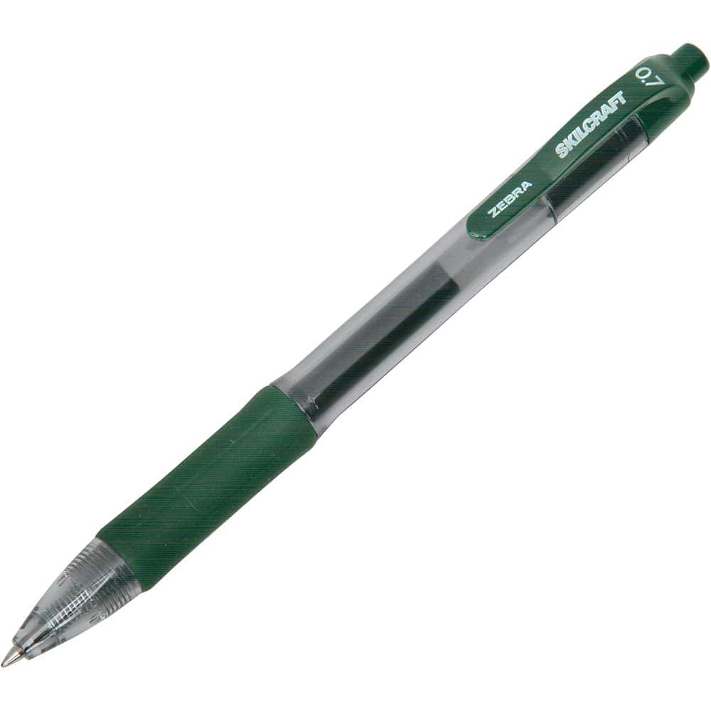 AbilityOne Skilcraft Pen Retractable Gel Green Ink Medium Point