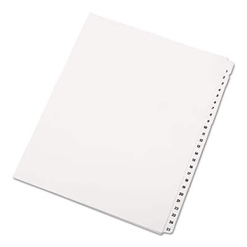 AbilityOne Skilcraft Legal Divider Numerical Tabs 1 25 UnPunched Letter White 1 25