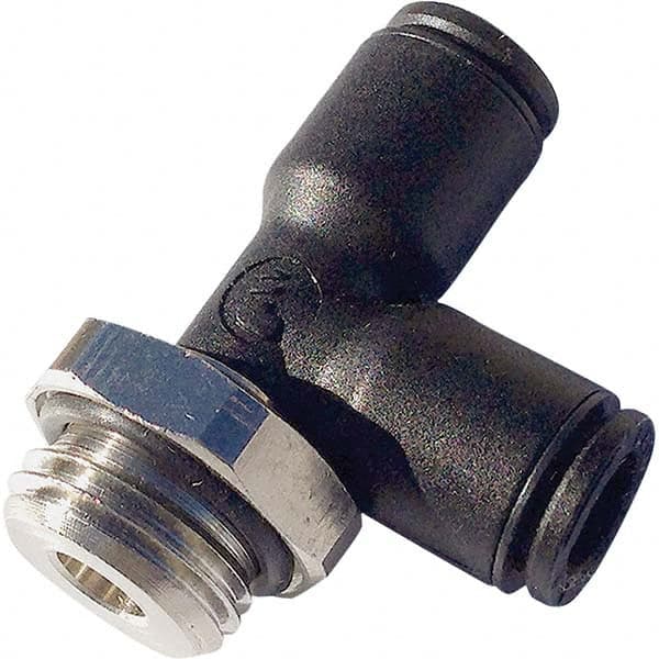 LEGRIS Plastic PushToConnect Tube Fittings; Type: Male Run Tee ; Tube Outside Diameter (mm): 6 ; Maximum Working Pressure (psi): 290.00 ; Material: Glass Reinforced Nylon/Nickel Plated Brass ; Thread Size: M5x0.8 ; Thread Type: Metric