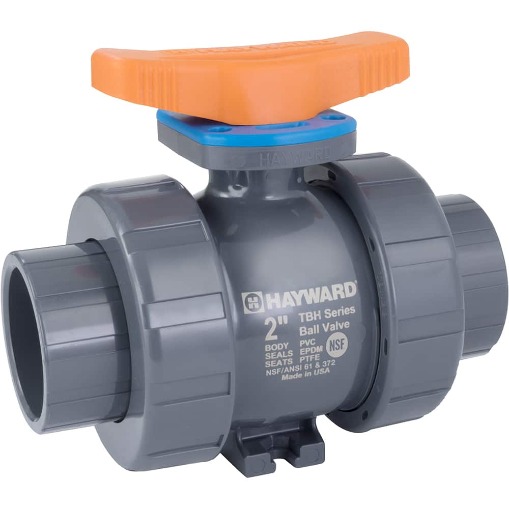 HAYWARD Ball Valves; Type: Ball Valve ; Pipe Size (mm): 38.10 ; Pipe Size (Inch): 11/2 ; Tube Outside Diameter (Inch): 11/2 ; Material: PVC ; Style: True Union