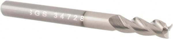 SGS 3/4, 1 LOC, 3/4 Shank Diam, 3 OAL, 3 Flute, Solid Carbide Square End Mill
