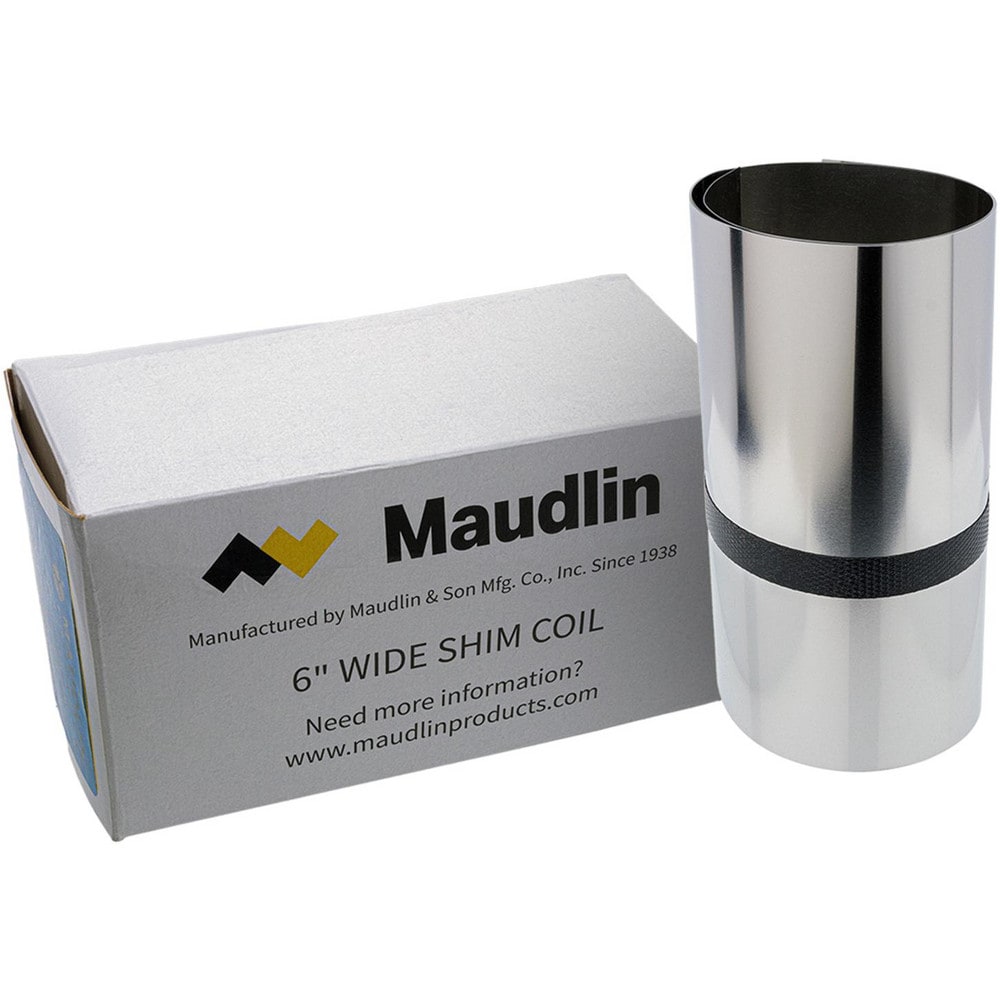 MAUDLIN PRODUCTS Metal Shim Stock; Thickness (Decimal Inch): 0.0060 ; Length (Inch): 50 ; Width (Inch): 12 ; Material Grade: 302/304 ; Material: Stainless Steel ; Thickness Tolerance: / .0005