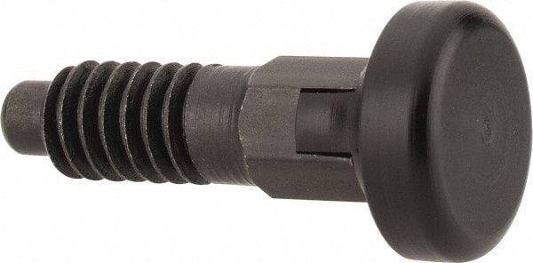 VLIER M6x1.0, 13mm Thread Length, 0.118 Max Plunger Diam, 0.11 Lb Init to 0.34 Lb Final End Force, Locking Knob Handle Plunger