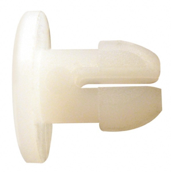 MSC 1/8 to 1/8 Hole Diam, 0.2 OAL, Split Shank, Nylon Panel Rivet