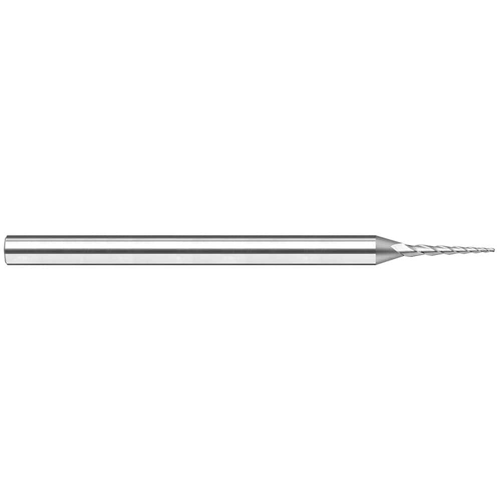 HARVEY TOOL 3&deg; per Side 0.06 Small End Diam 0.6 LOC 3Flute Solid Carbide Tapered Ball End Mill