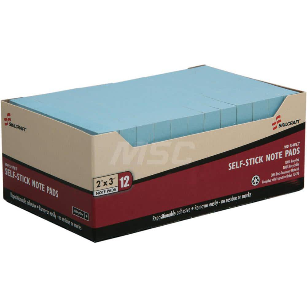 AbilityOne Skilcraft SELFSTICK NOTE PADS, BLUE, 2 X 3 INCHES