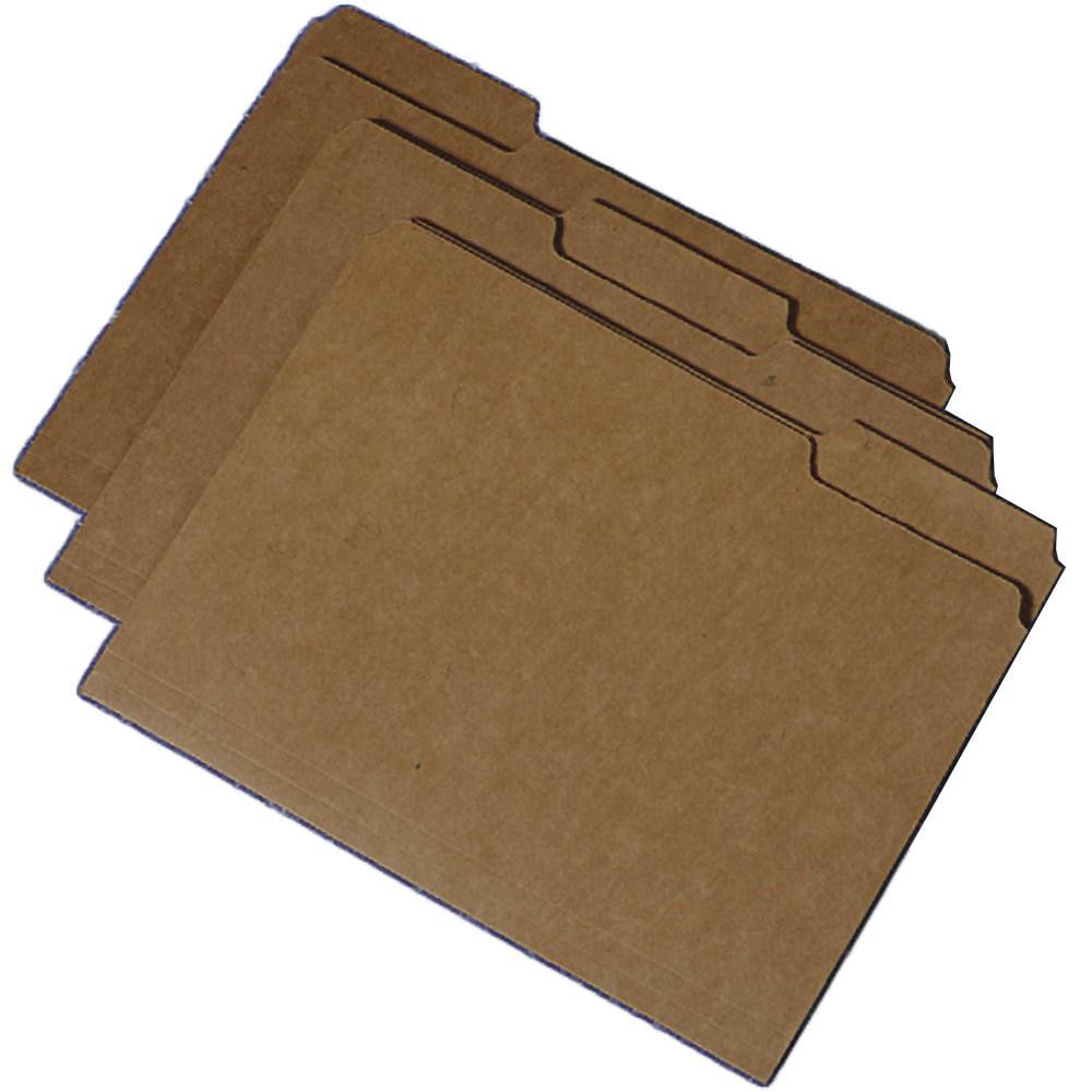 AbilityOne Skilcraft KRAFT FILE FOLDER LETTER,1/3 CUT, NO FASTENER, KRAFT BROWN