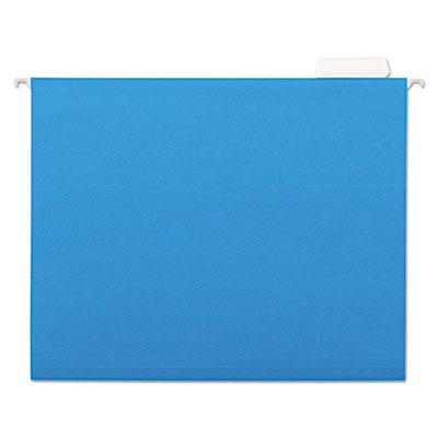 7530013649499, SKILCRAFT Hanging File Folder, Letter Size, 1/5Cut Tabs, Blue, 25/Box
